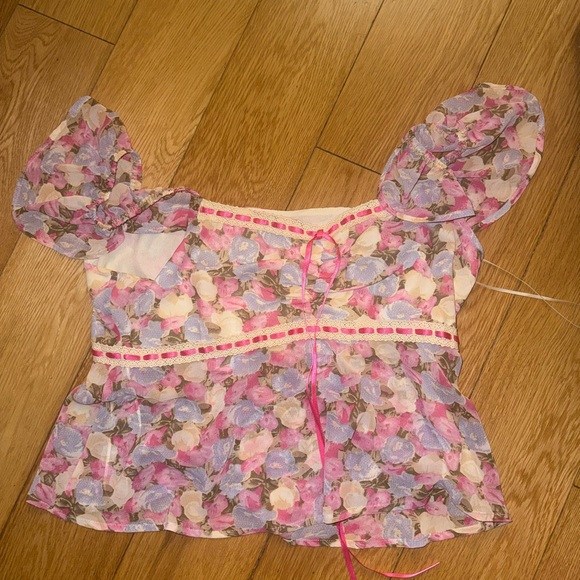 Floral Mini Dress with Ruffle Sleeves - Picture 6 of 7